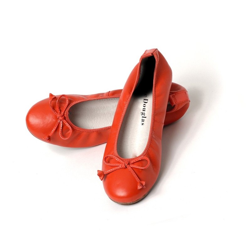Ballerines Eliane, cuir d'agneau orange
