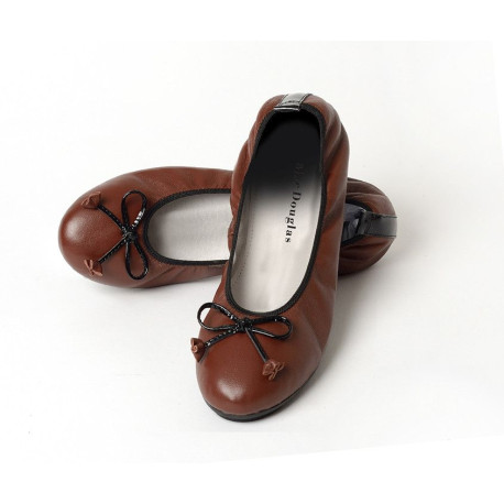 Ballerines Eliane, cuir d'agneau marron